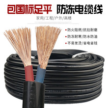 2芯戶外防凍軟線電源線二芯國標1.5 2.5 4 6平方電線電纜線護套線
