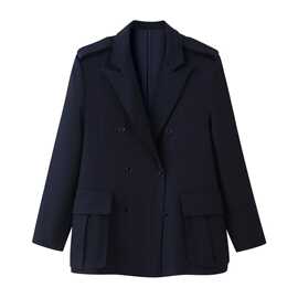 纯色大口袋宽松西装西服 7206