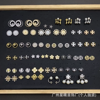 2026TB家新款耳环高级风轻奢休闲带标对版设计风字母爱心形状耳钉