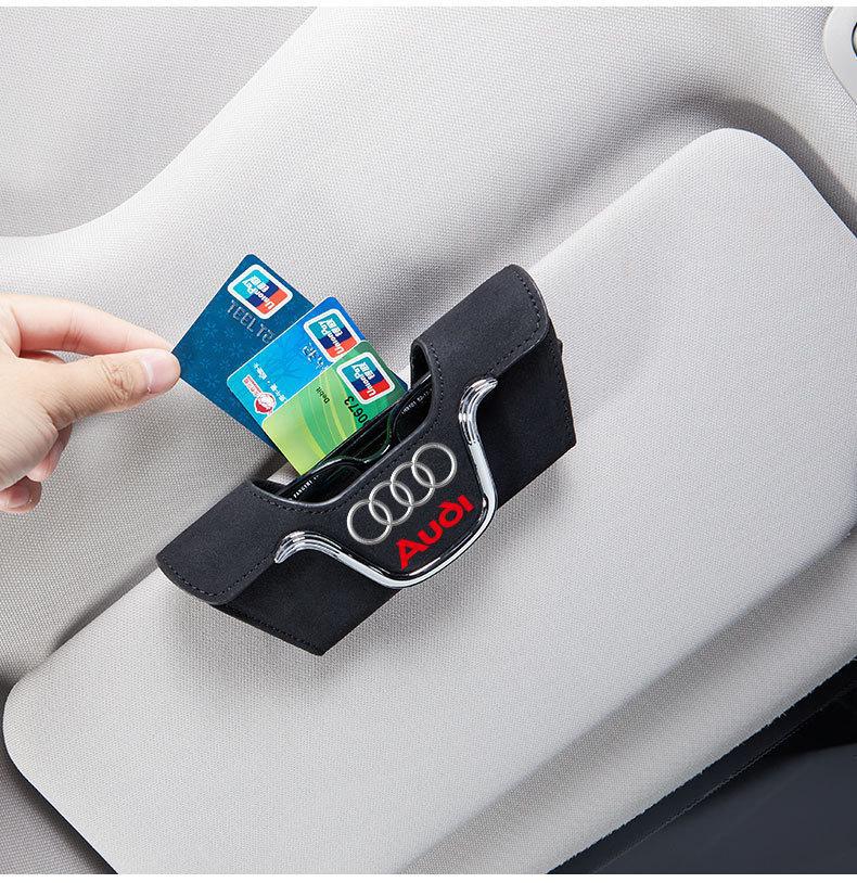 Car sun visor card storage sunglasses box car suede glasses box multi-function in-car universal glasses clip