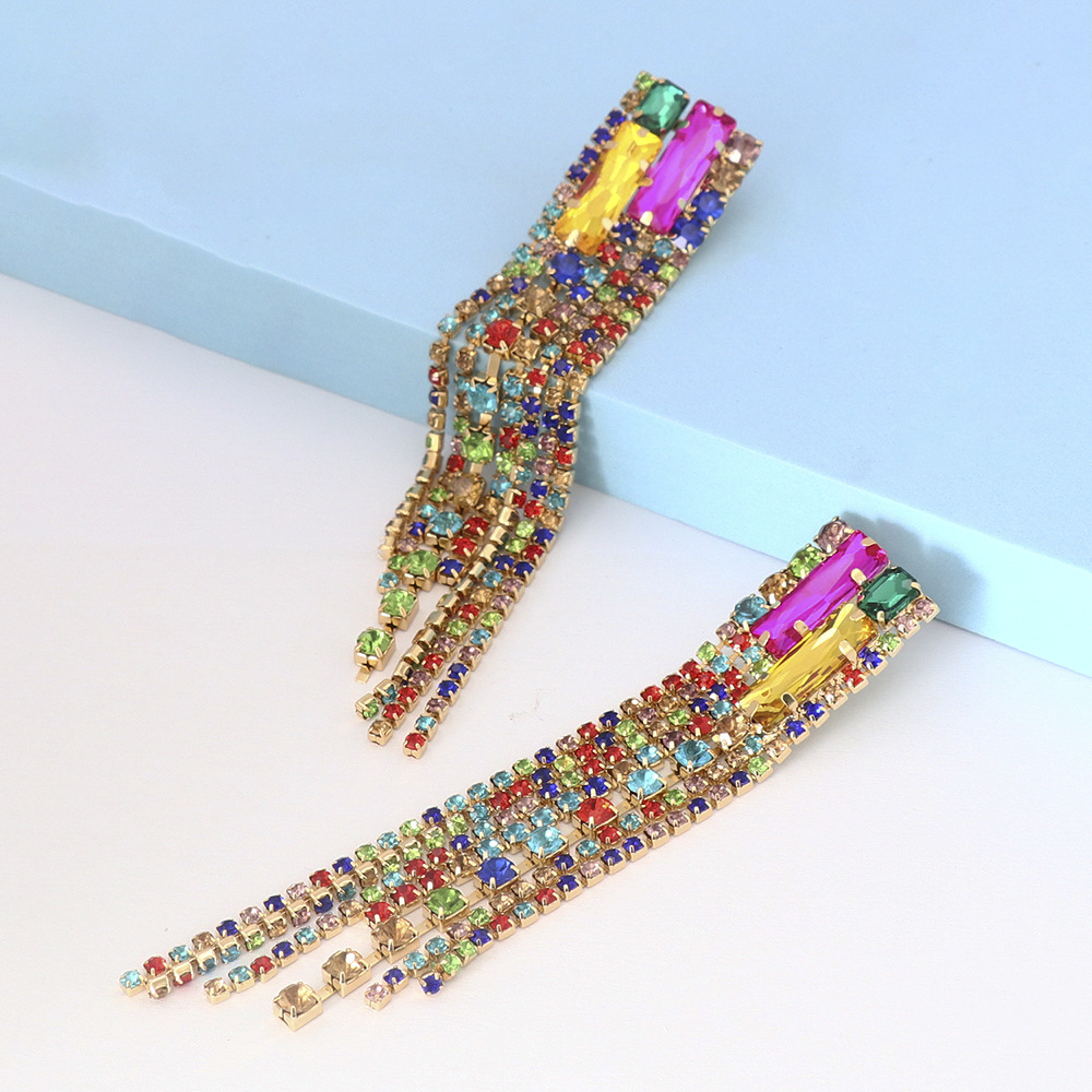 1 Pair Fashion Geometric Alloy Plating Rhinestones Women's Drop Earrings display picture 13