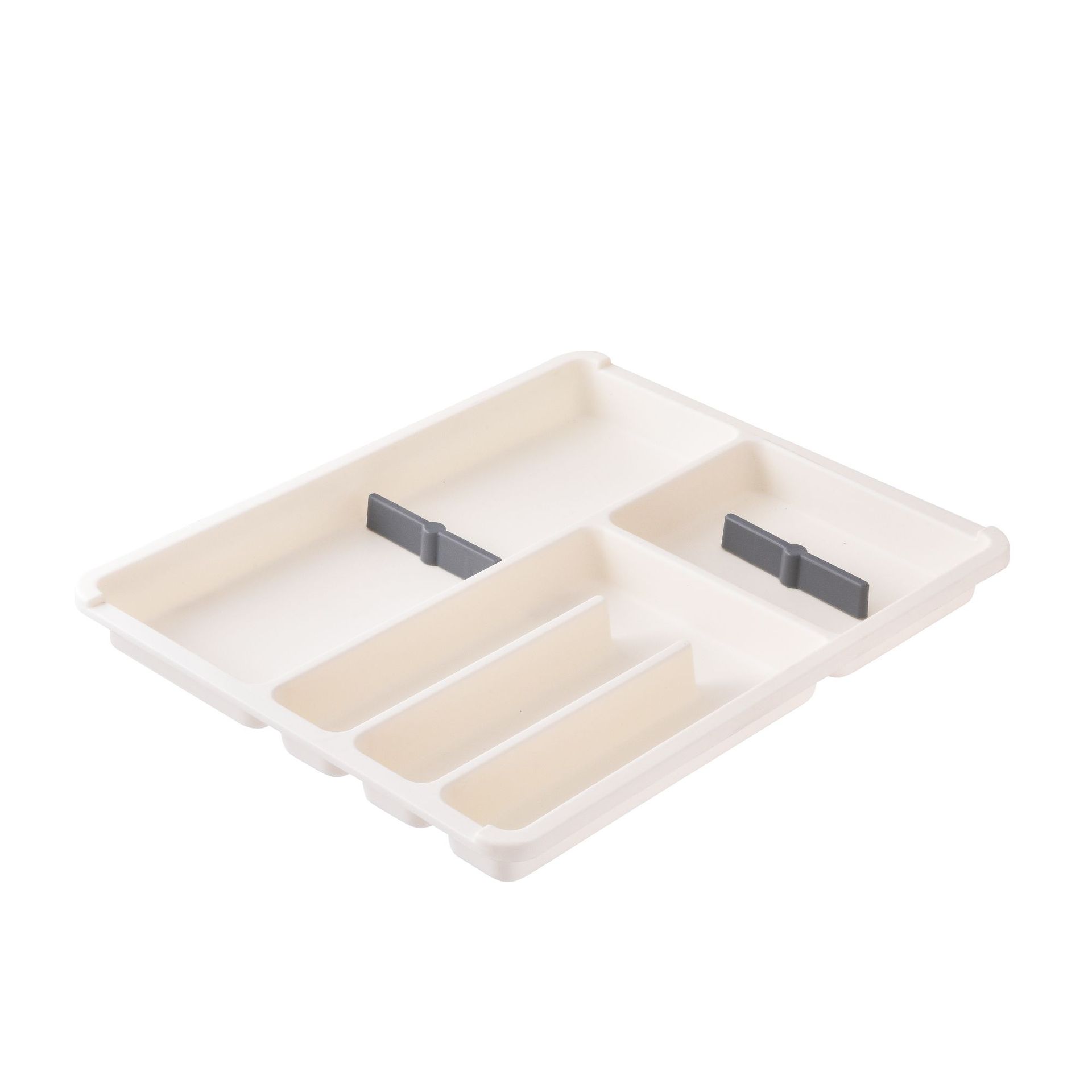 Caja organizadora apilable con compartimentos, ideal para cuchillos, tenedores y cucharas, bandeja para cajón de cocina
