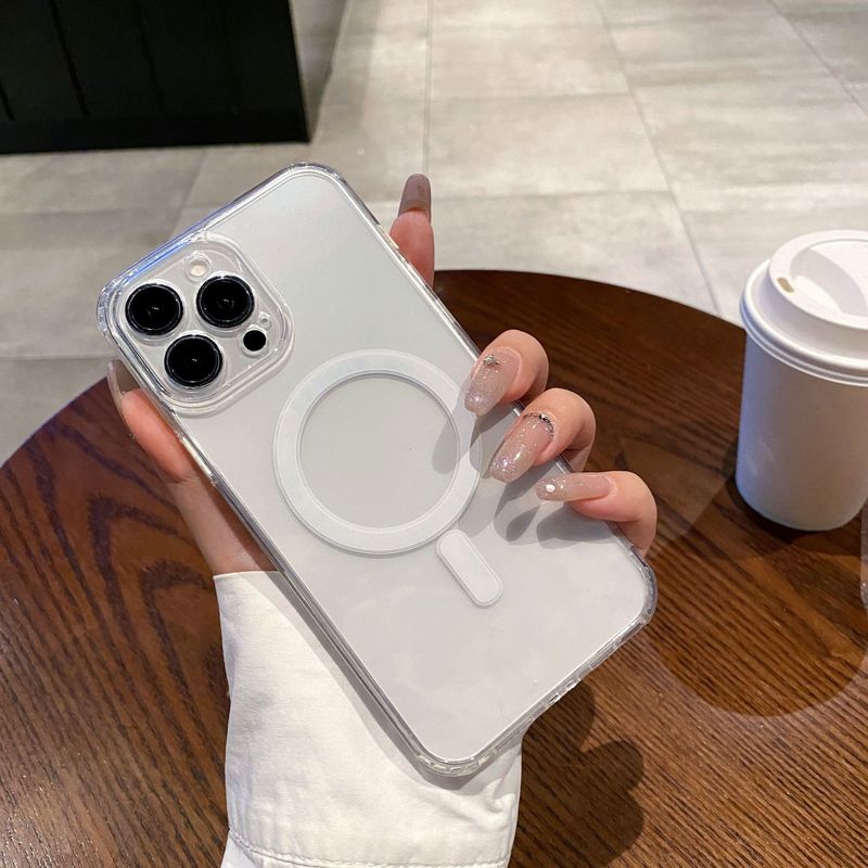 Apple 16promax 細穴磁気電話ケース iphone15 アクリル透明保護カバー充電に適しています|undefined