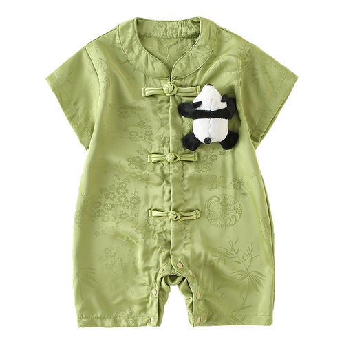 Baby summer outfit, onesie, thin, crawling suit, for boys, Chinese style, full moon Hanfu, newborn baby clothing