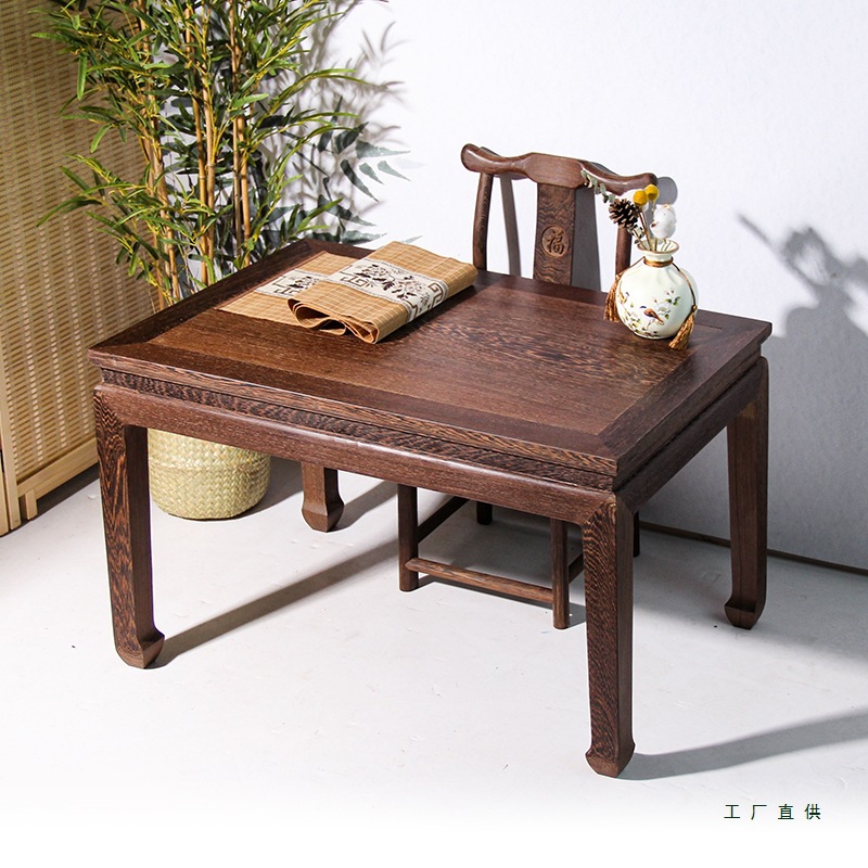 Chicken Wing Wood Dining Table, Simple Small Apartment Living Room Coffee Table, Solid Wood Tea Table, Mahogany Long Table, Small Apartment Home Dining Table