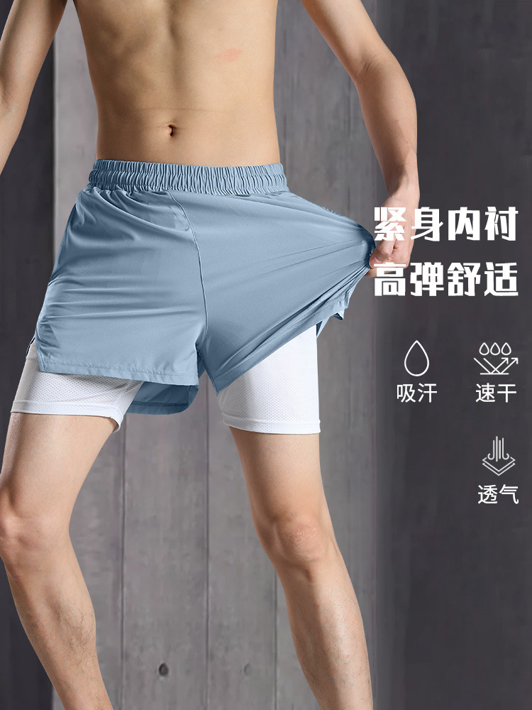 Pantalones cortos deportivos para hombres para correr se pueden poner en el teléfono móvil entrenamiento profesional de atletismo de verano secado rápido pantalones de calzoncillos