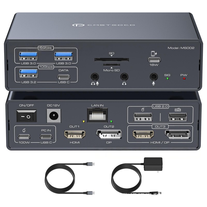 Usbc Input, Hdmi+Dp+Dp/Hdmi One of Two Output Options, Network Port+Usb3.0+Usb3.2+18W Fast Charging Usbc Input, Hdmi+Dp+Dp/Hdmi One of Two Output Options, Network Port+Usb3.0+Usb3.2+18W Fast Charging