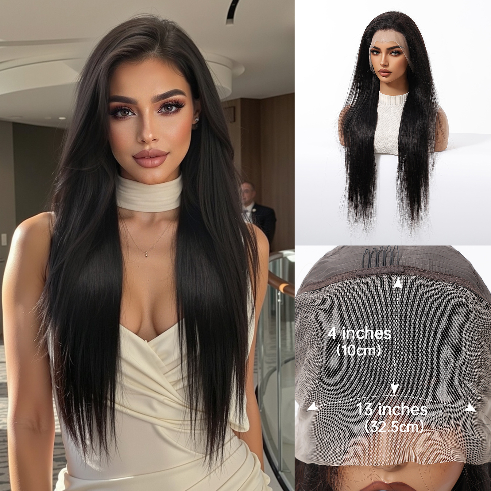 Europa y los Estados Unidos cabello real pelucca de cabello femenina cubierta de cabeza larga onda negra cabello rizado largo natural cabello real fábrica de stock