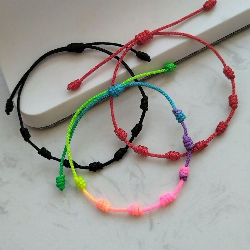 Cross-Border Hot-Selling Fashion 7-Knot Lucky Bracelet Simple and Personalized B-Line Hand-Woven Adjustable Couple Friendship Bracelet Cross-Border Hot-Selling Fashion 7-Knot Lucky Bracelet Simple and Personalized B-Line Hand-Woven Adjustable Couple Friendship Bracelet