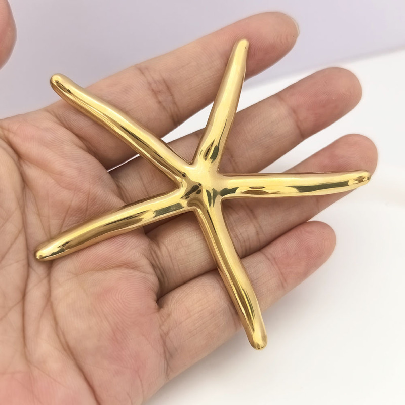 欧美跨境新款复古海洋系18K金电镀不锈钢个性创意女士胸针丝巾扣|undefined