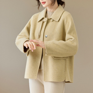 New Chinese Style Noble Mother Clothes Spring and Autumn Wool Coat New Middle-aged and Elderly Women's Autumn and Winter Double-sided Wool Coat