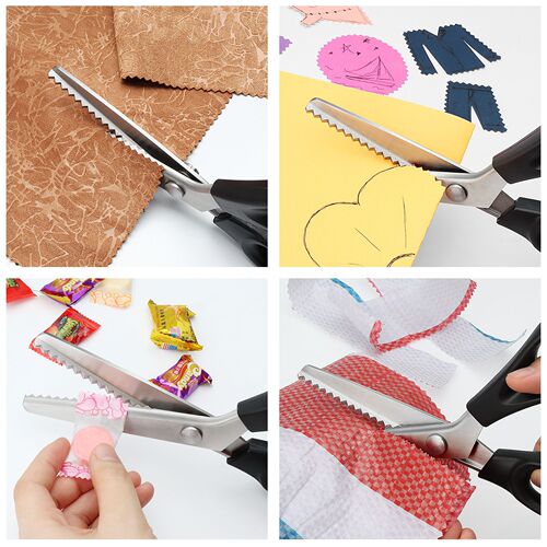 Wholesale tooth cloth scissors triangle dog tooth serrated tailor scissors handmade lace scissors arc wave scissors