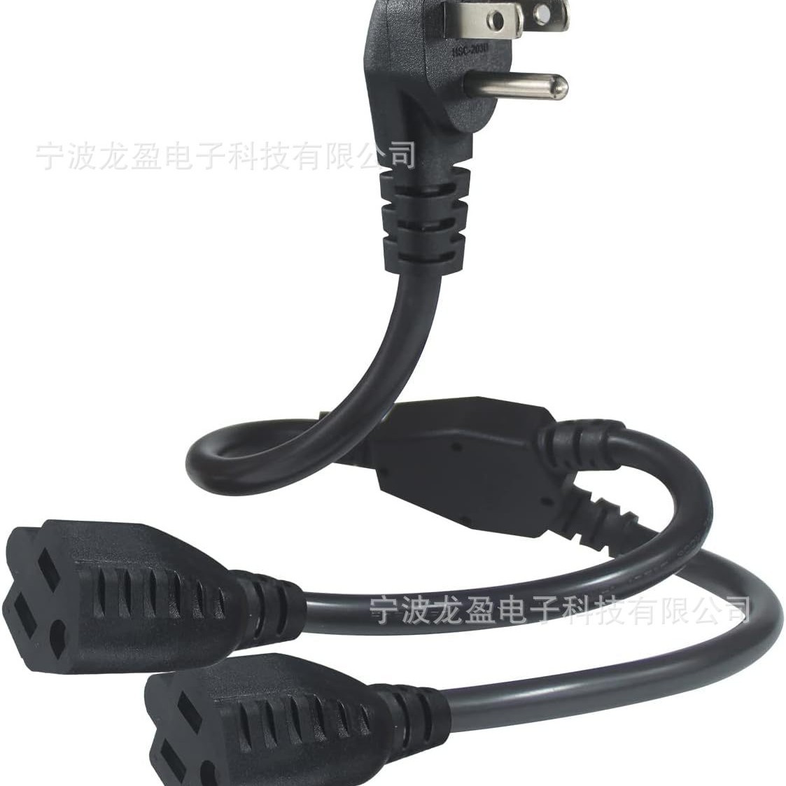供应 三芯美标美规90度弯头插头电源线 三插弯头美式延长线带尾