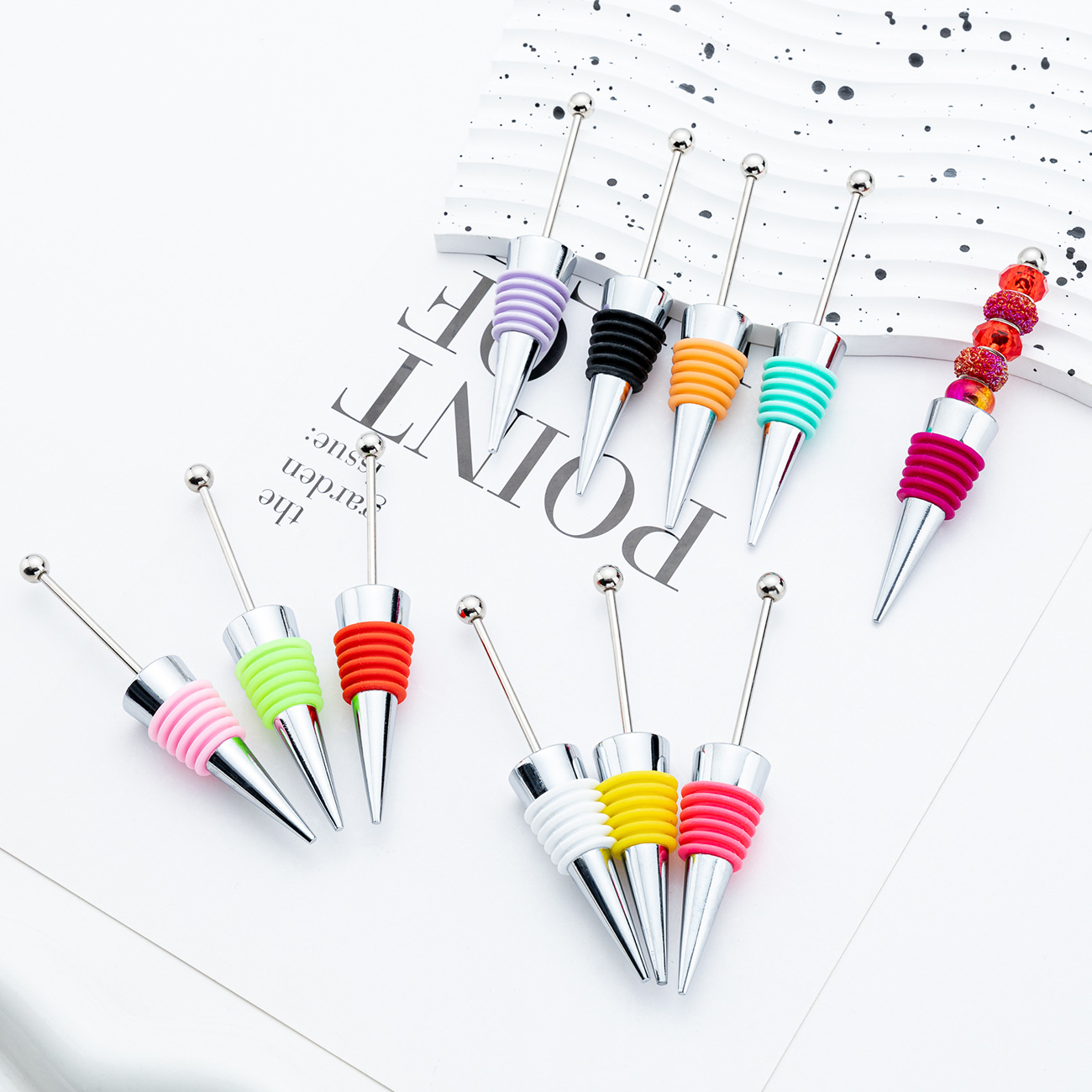 Transfronterizo DIY cuentas tapones de vino tapones de vino tapones de champán tapones de silicona tapones de aleación de vino al por mayor