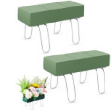 花泥架子镀锌墓碑鞍座墓地头石马鞍带花卉泡沫头石花鞍花卉底座