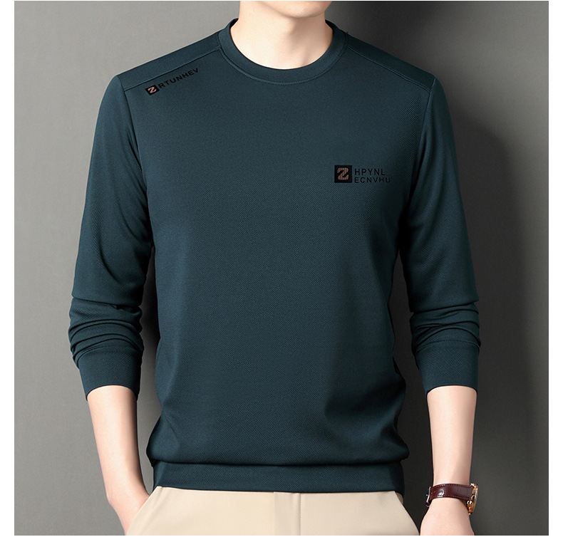 Herren Langarmshirt Rundhals Langarm Pullover Für Männer_voghion.com
