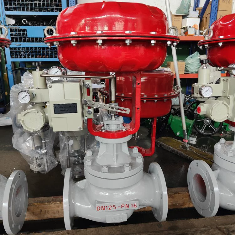 ZJHP-25C DN250 пневматический регулирующий клапан из литой стали, пневматическая мембрана из углеродистой стали, регулирующий клапан с одним седлом/рукавом
