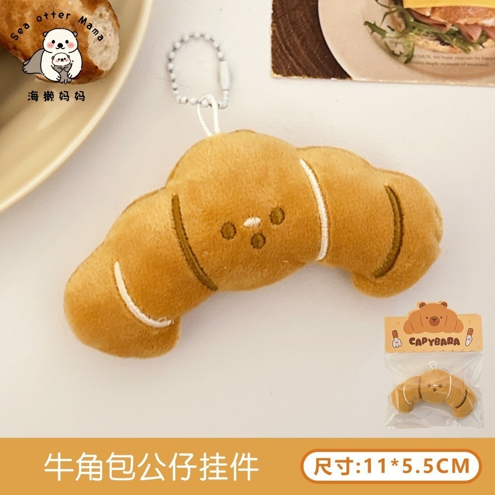 Llavero de Peluche en Forma de Pan de Peluche Dibujos Animados para Mochila y Llaves