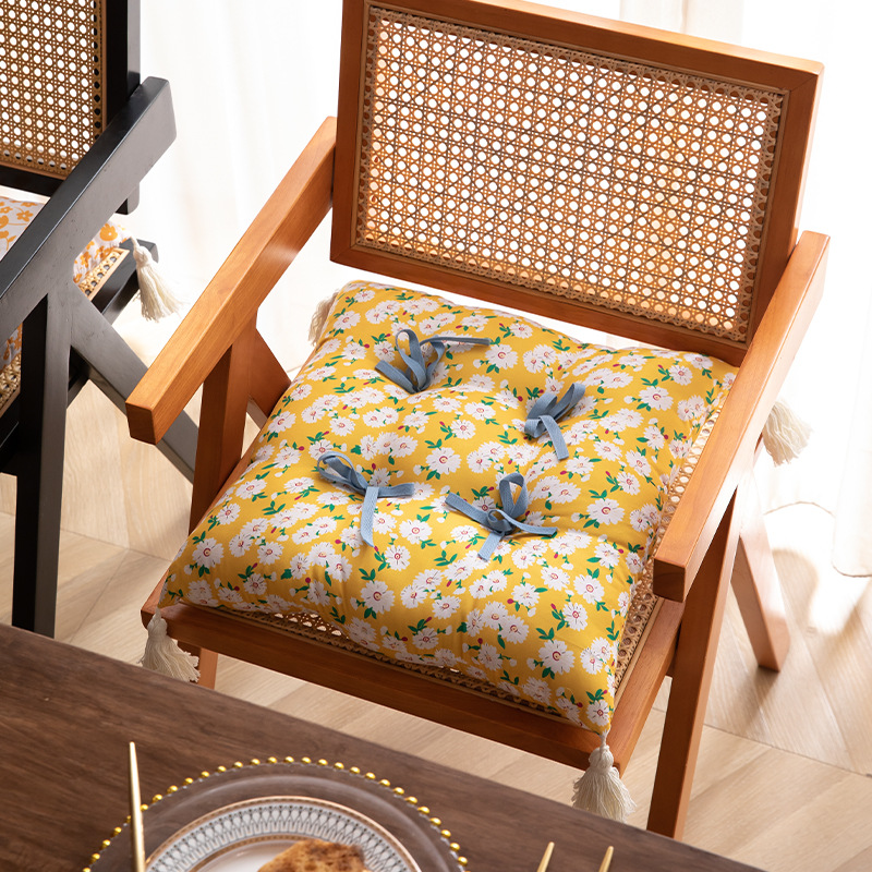 新中式客厅餐桌椅垫蝴蝶结茶椅坐垫轻奢家用屁股垫学生方形垫子