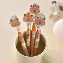 晨兮卡皮巴拉可擦笔创意光栅中性笔ST笔尖蓝色笔芯0.5mm学生文具