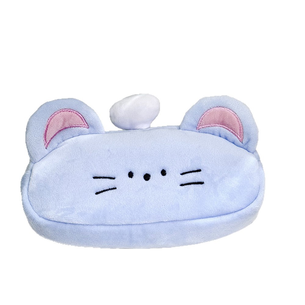 Bonita bolsa de bolígrafo de peluche de ratón codicioso en el viento de alto valor facial caja de papelería bolsa de almacenamiento para estudiantes de primaria gran capacidad bolígrafo