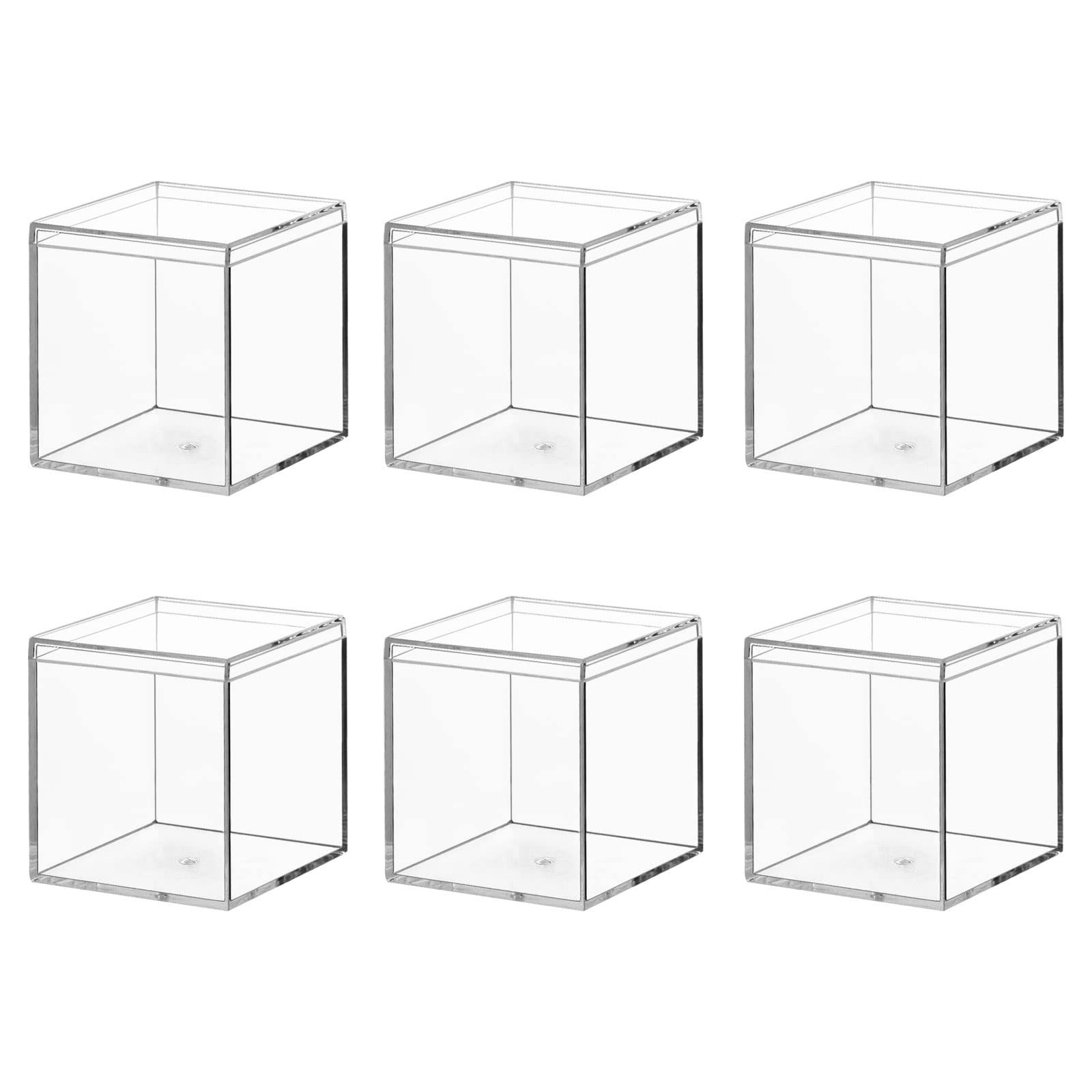 PS food grade acrylic plastic square box four square box wedding candy box transparent candy box packaging box ornament box 5