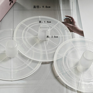 Round Flower Tube Non-Slip Transparent Plastic Material Tray Diameter 9.8cm