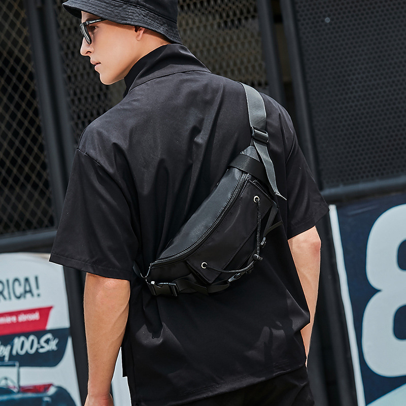 Marca de moda bolsa de mensajero verano de los hombres ins japonés pequeña mochila estudiante deportes bolso de la cintura bolso ocasional del pecho hombro de los hombres femeninos