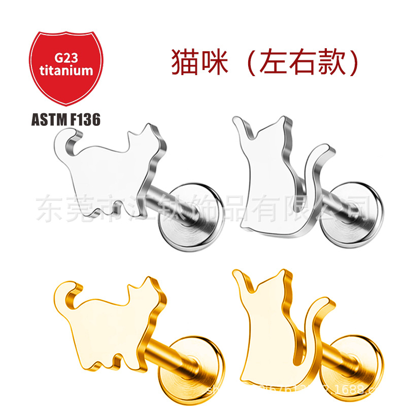 Pointed titanium steel lip stud product view
