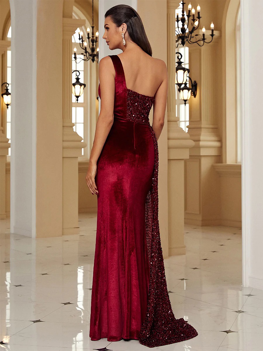 Strapless Neckline Wholesale Women's Elegant Sexy Sequins Solid Color Sparkly Banquet Evening Party Strapless Sleeveless Party Dress