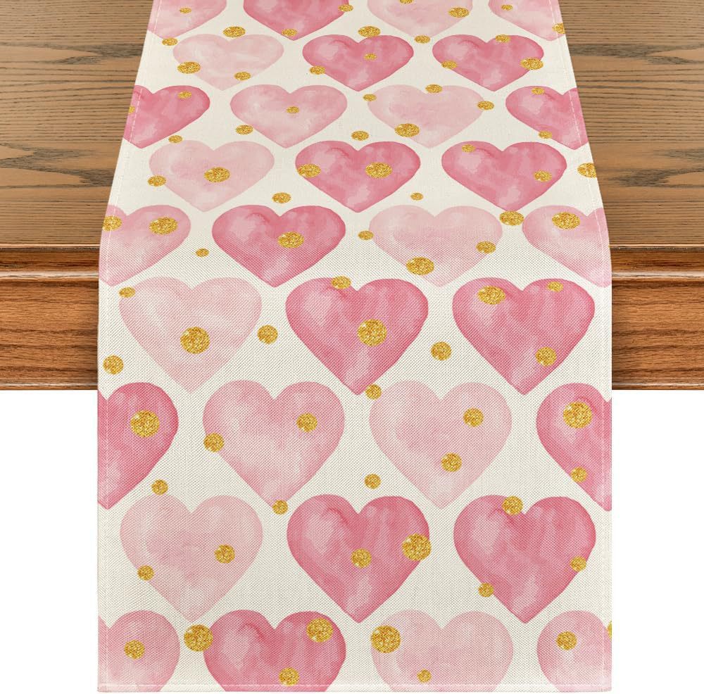 Transfronterizo nuevo día de San Valentín camino de mesa Lino impreso mantel hogar Decoración sofá fiesta Festival atmósfera Decoración