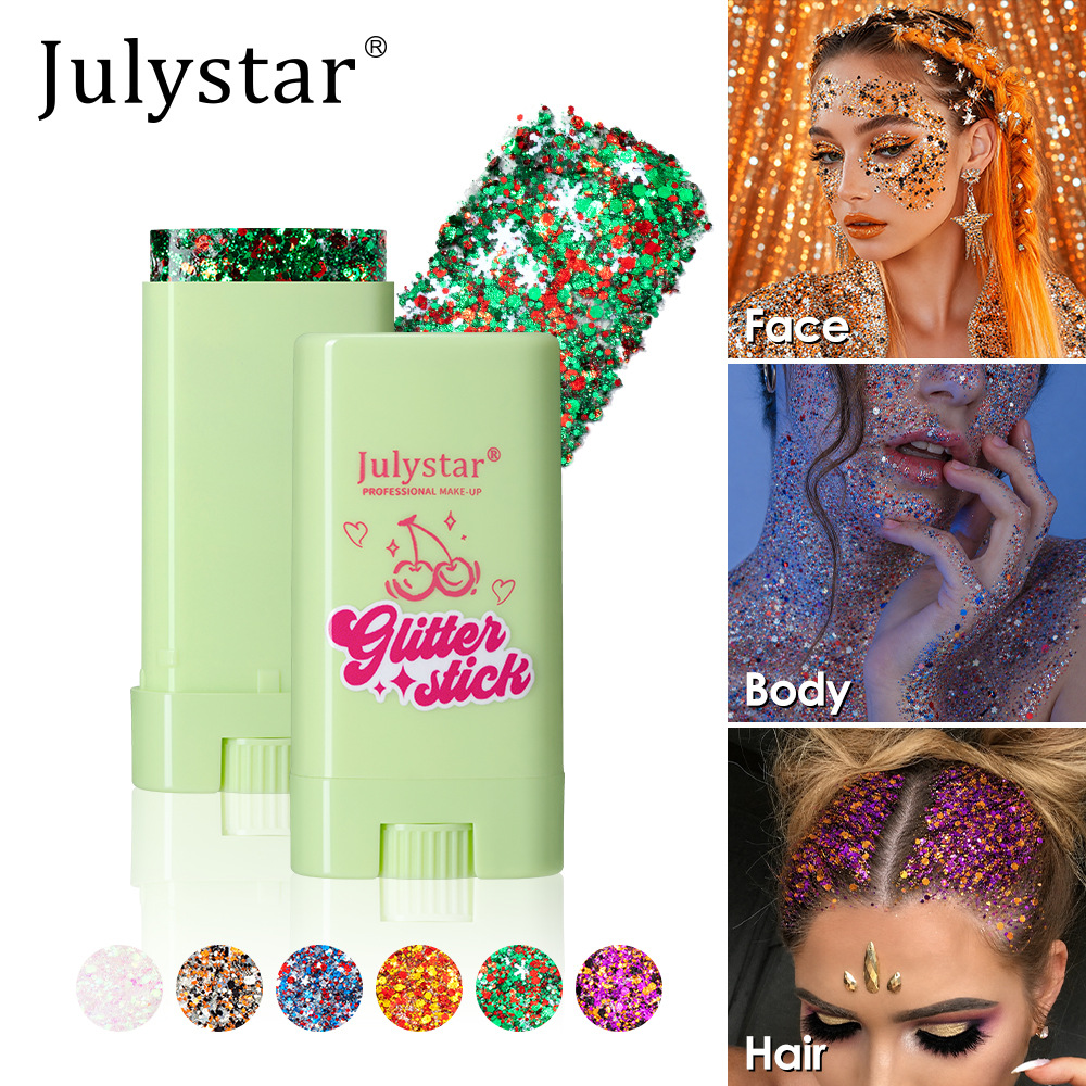 Cross-border best-selling gel glitter single-color eyeshadow stick for stage makeup, performances, festival hair styling, party makeup, in stock