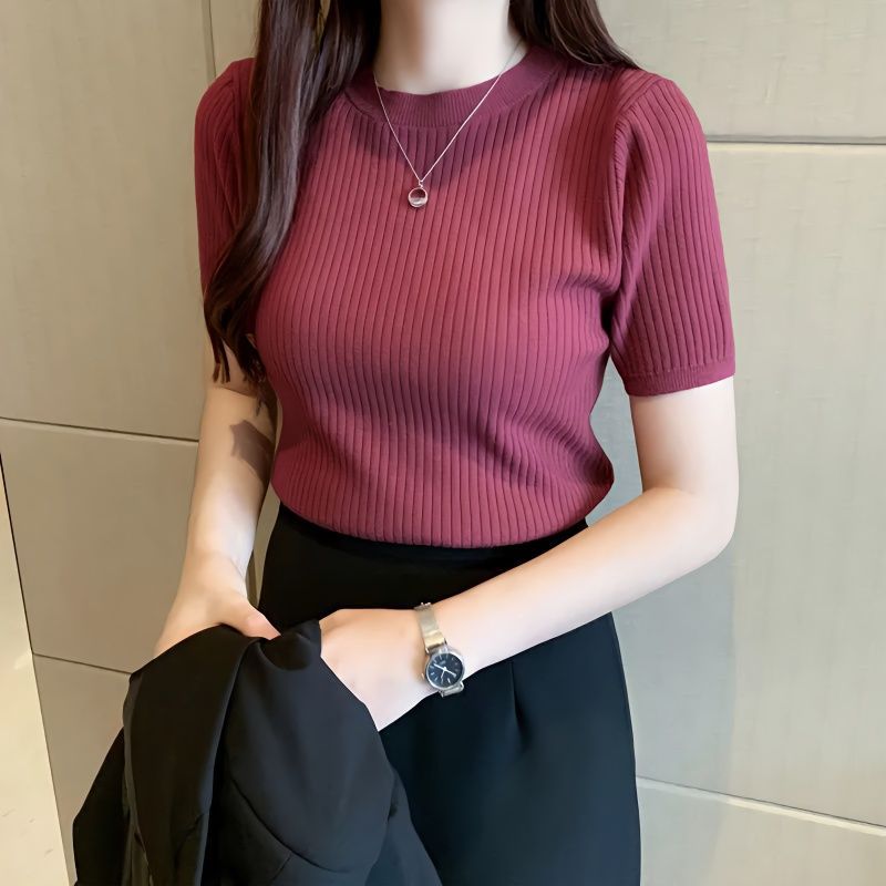 Summer fitted knitted sweater