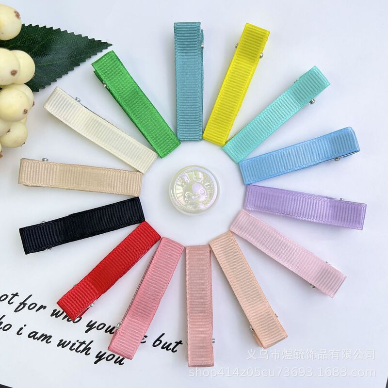 All-match 5cm double fork full bag cloth half bag ornaments duckbill clip candy color diy jewelry accessories hair accessories wholesale