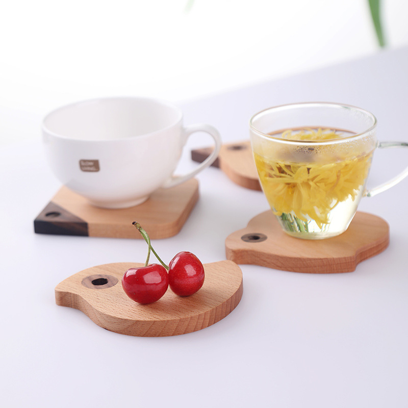 Posavasos de té Madera Diy Kung Fu Tea Dibujos animados Posavasos de animales de madera Posavasos de café Almohadilla de aislamiento de madera Madera maciza