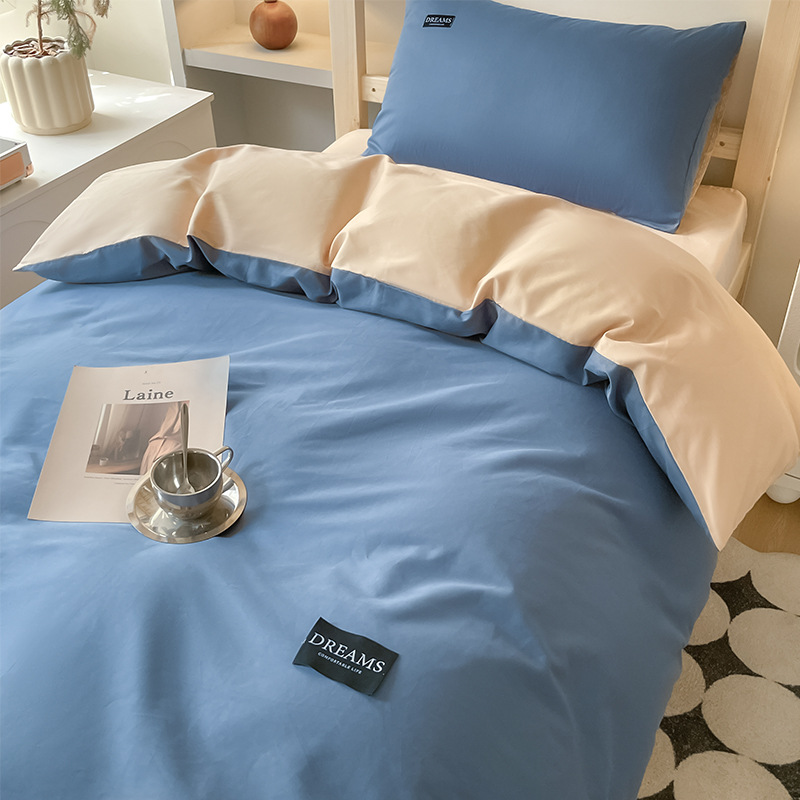 Dormitorio de estudiantes universitarios cama de algodón conjunto de tres piezas un conjunto completo de colchón de algodón sábanas de cama cubierta de seis piezas conjunto