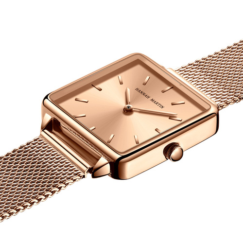 Square simple ins super hot college style watch chic Korean style retro simple temperament light luxury small square watch for women