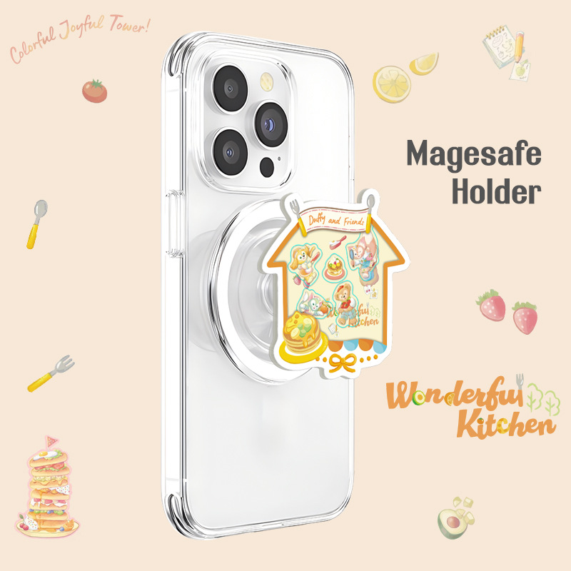 Keqi Andefi Bear Delicious Kitchen Shake Music Airbag Magnetic Mobile Phone Bracket Glue Dropping Acrylic Decompression Cute