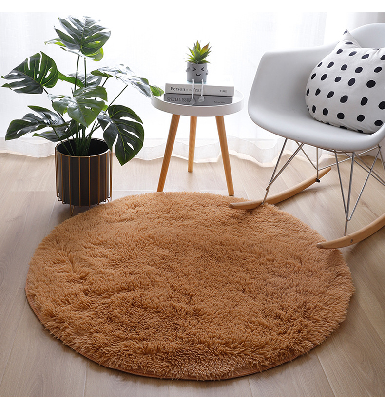圆形地毯,地垫地毯,丝毛地毯,床边毯,简约地毯,毛绒地毯