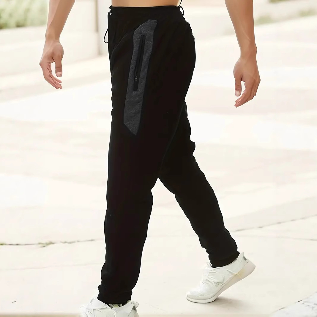 Men's Fleece-Lined Joggers – Slim Fit Workout Pants With Zipper Accents (S-3XL, 6 Colors, Machine Washable)_voghion.com