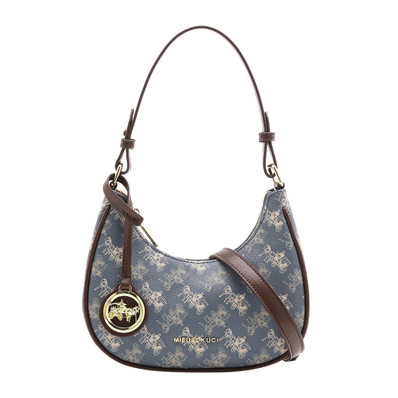 Women's New Autumn/Winter Underarm Bag Single Shoulder Baguette Bag Versatile Crossbody Dumpling Bag Niche Half-Moon Bag - Thumbnail 7