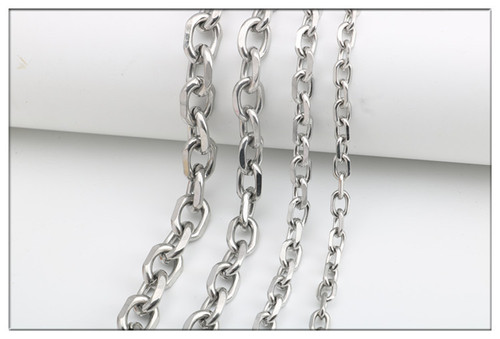 Stainless steel non-welded cross chain interlocking titanium steel necklace large quantities of angle O-shaped chain O-shaped chain bag chain wholesale