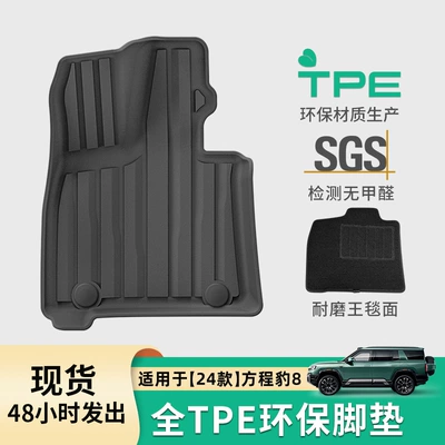 24 Fangcheng Leopard 8 üçün TPE avtomobil döşəmə xalçaları, ləkəyə davamlı