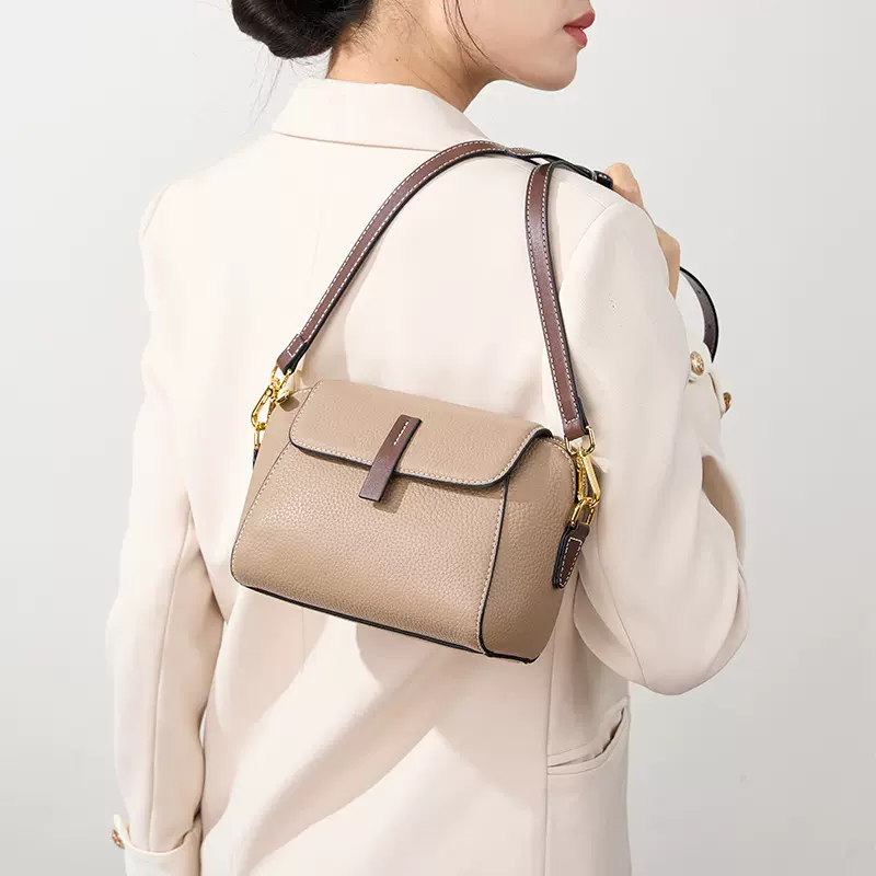 女士真皮单肩包女高级感百搭白色春夏设计感小众包包女小包斜挎包