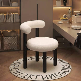 Makeup Stool for Home Use in Girls' Bedrooms, Light Luxury High-End Dressing Table Stool, Trendy High-Value Manicure Chair with Backrest