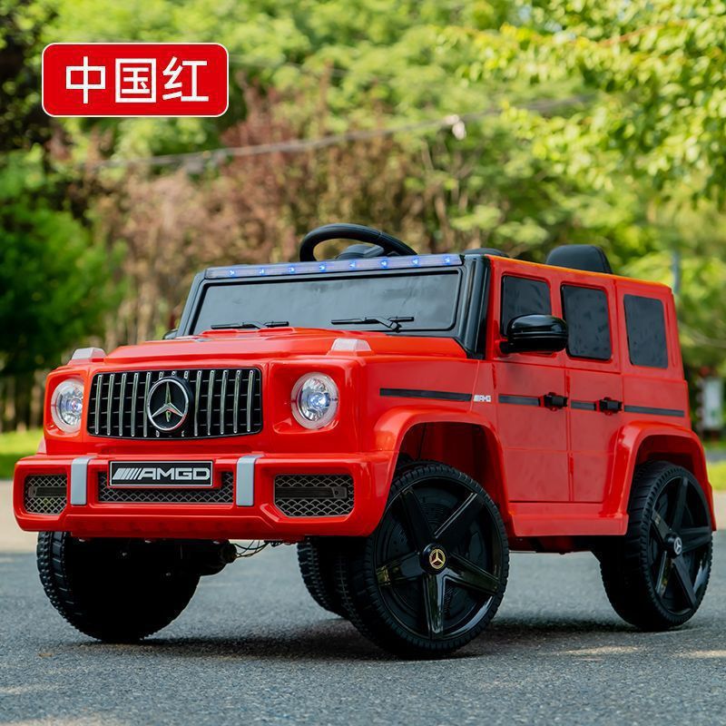 업그레이드된 2인승 + 초내하중 + 주변광 + 트렁크 - 대형 빨간색 1~8세(듀얼 드라이브 풀 기능) 듀얼 대형 리튬 배터리