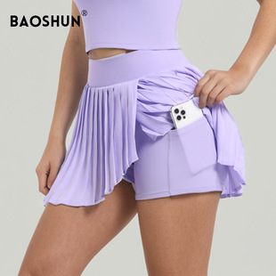 New Pleated Tennis Skirt Naked Outdoor Casual Running Fitness Skirt Quick-drying Anti-walking Yoga Skirt