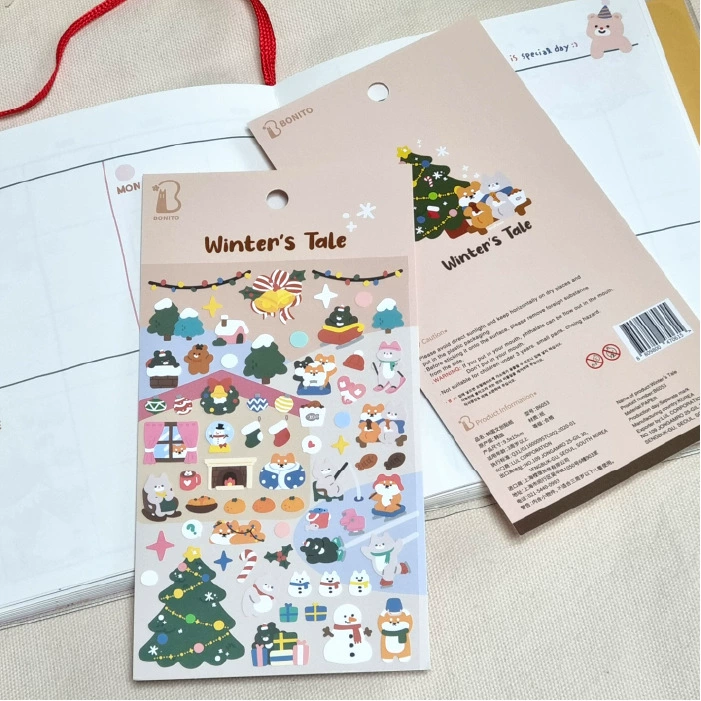 Sticker Sheet Bonito B6053 — Winter's Tale Christmas Animals, Paper 9.5×15 cm