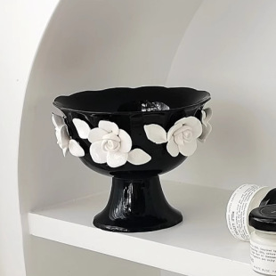 Nordic Style Hand-Kneading Flower Underglaze Color Relief Sour Milk Cup Dessert Cup Ice Cream Cup Home High Color Value Ceramic Cup
