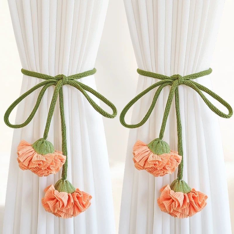 Cream Style Curtain Straps, Adjustable Straps, Cute Children's Room Pastoral Simple Decoration